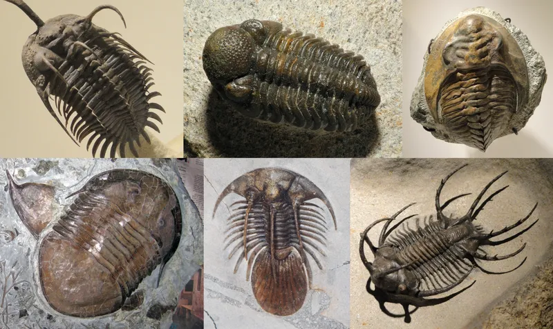 Skameneliny rôznych druhov trilobitov